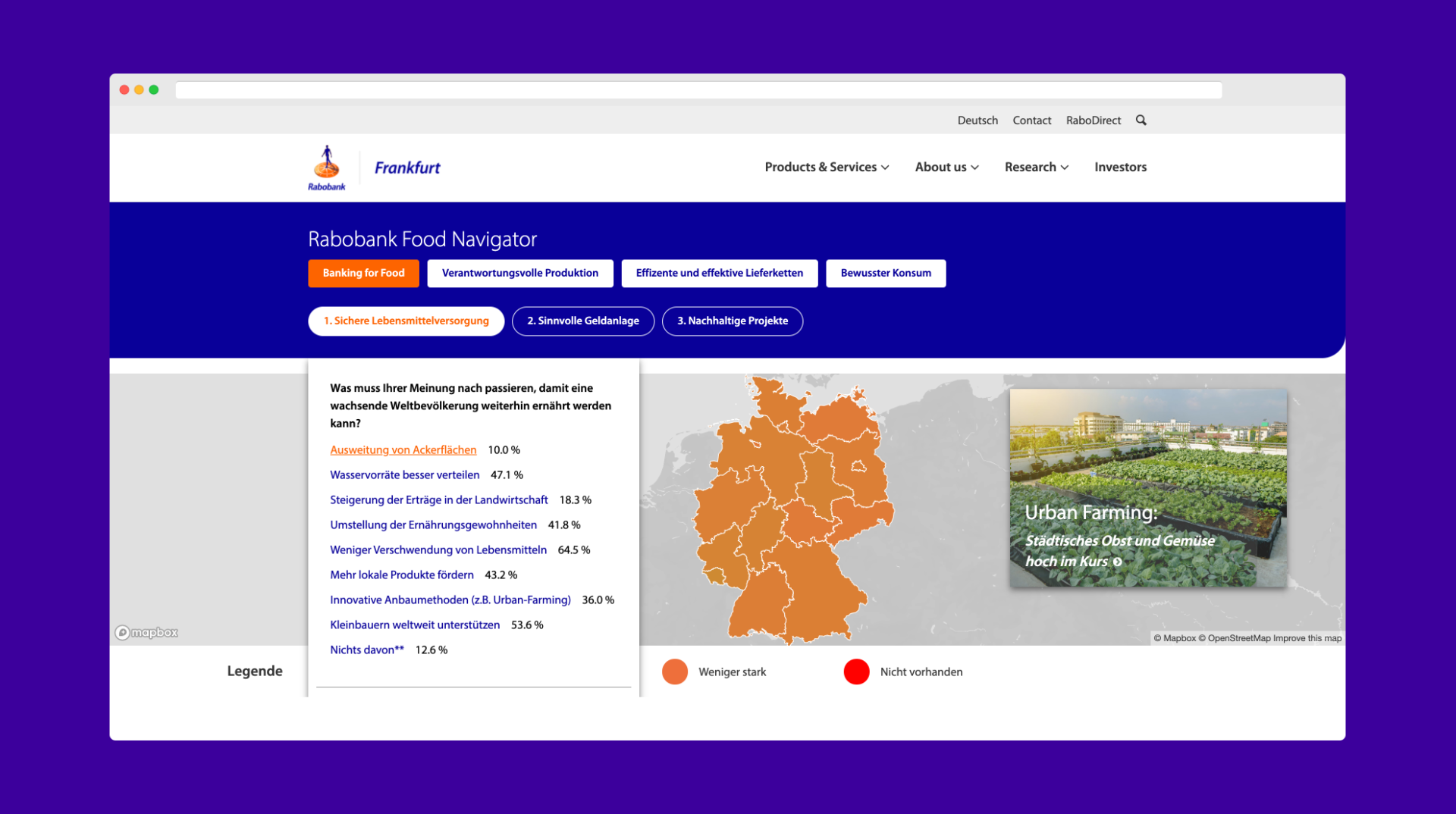 Rabobank Microsite Ansicht